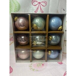Cupcakes & Cashmere Style Glass Pastel color Christmas Ornaments